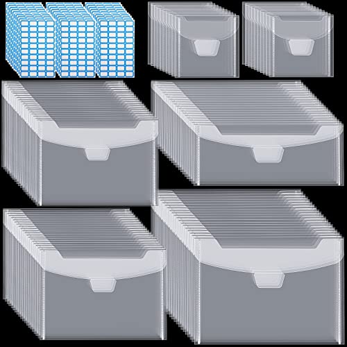 150 Pieces Stamp And Die Storage Bag 5 Sizes Scrapbooking Storage Die Cuts Storage For Cutting Dies Stencil Stamp Crafts For Die Cuts For Card Making, Clear Stamp Storage With Label Stickers #TOP15