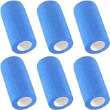 IndigoCase 6 Pack Self Adhesive Bandage Wrap 4 Inch, Blue Color Bandages Variety Pack, Elastic Grip Tape, Sports Wraps, Vet Wrap, Large Bandages Bulk for Knee, Ankle, Dogs and Horses.