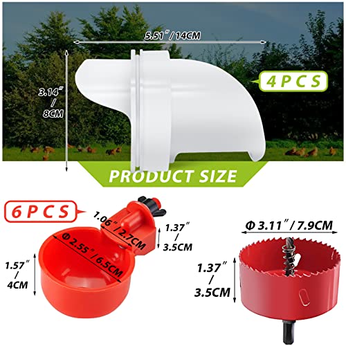 Forkaler Diy Automatic Chicken Feeders And Waterer Set No Waste,4 Ports With 6 Chicken Water Nipples Bins With Hole Saw, Drill Bit, Covers For Chick Duck Goose Turkey Bunny (Feeders And Waterer) #TOP1