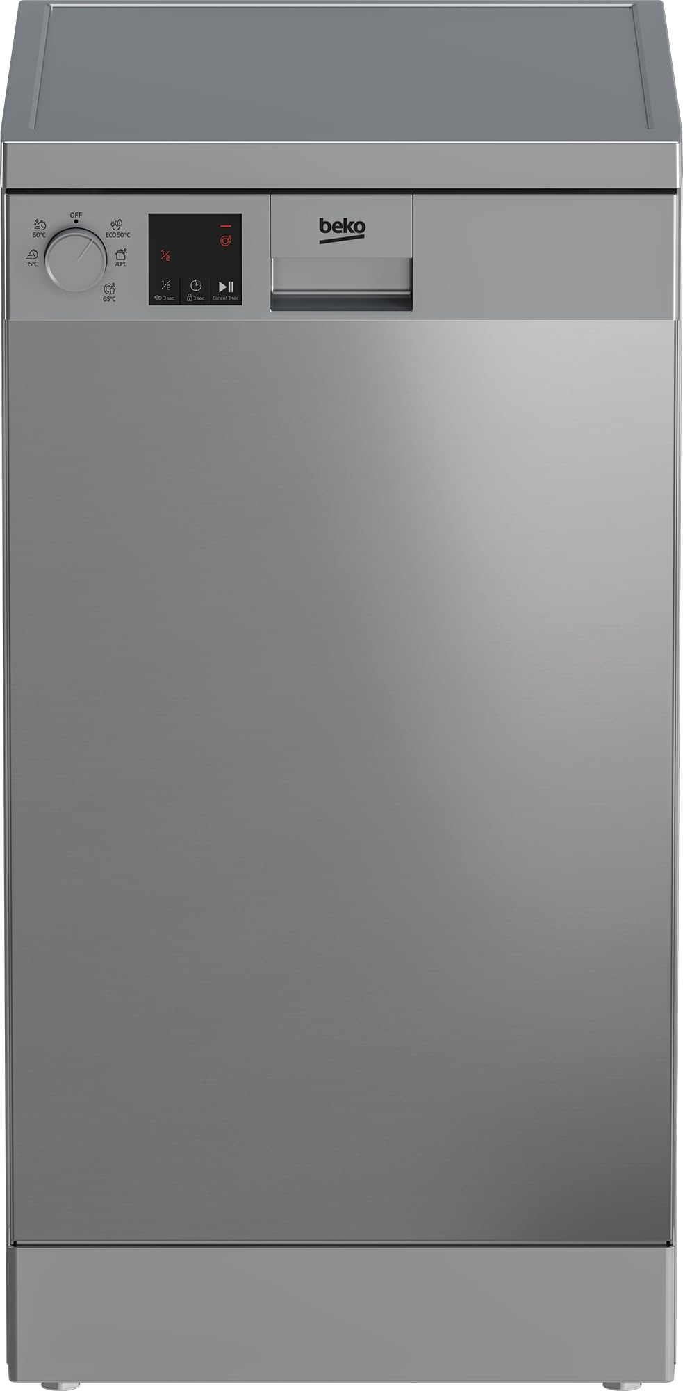 Beko b300 DVS05030X, Lavastoviglie 45cm, Classe D, 10 coperti, Inox, 47 dBA