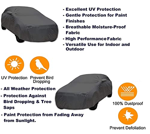 Image of Auto Hub Car Cover Compatible with Maruti Brezza (Model-2015-Till Date) with Mirror Pocket, Weather Proof, Triple Stitched, Brezza Car Cover- Grey