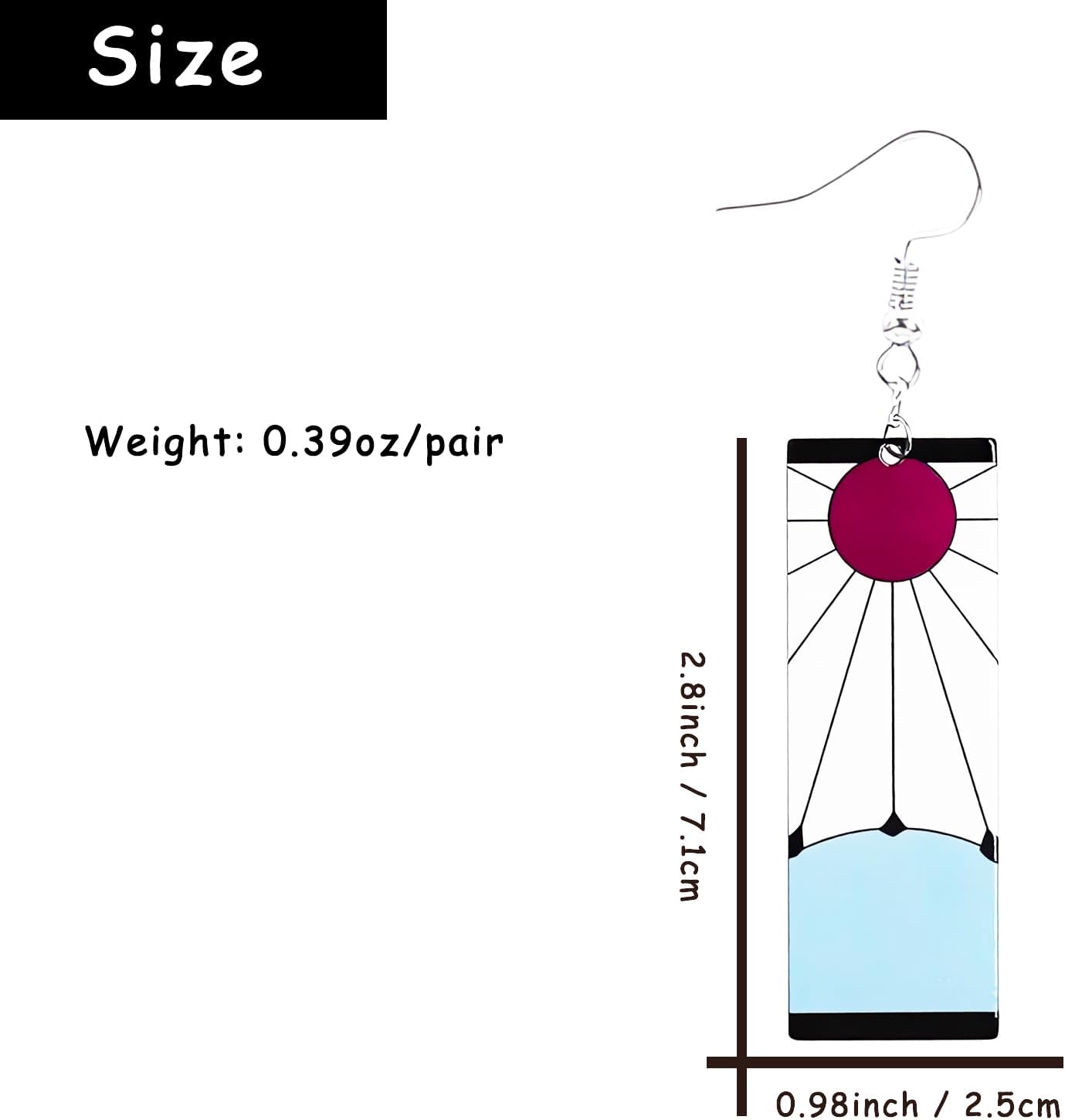 Tanjiro Earrings, Hanafuda Ear Hook and Clip for Men Women Anime Cosplay Merch - Image 3