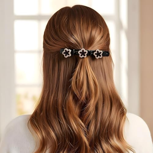 Pinzas trenzadas para cabello con cristal y perlas miniatura 6