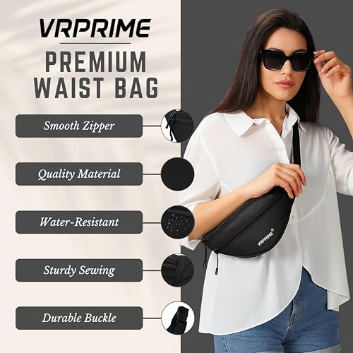 Image of Waist Bag for Men (Small Black) | Fanny Waist Pouch Pack, Travel Side Sling, Running & Riding a Bike