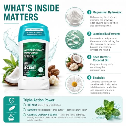 Image of Aluminum Free Deodorant | 48 Hour Odor Control | Deodorant for Women and Men |Infused with a cologne-quality fragrance| 1.59 oz