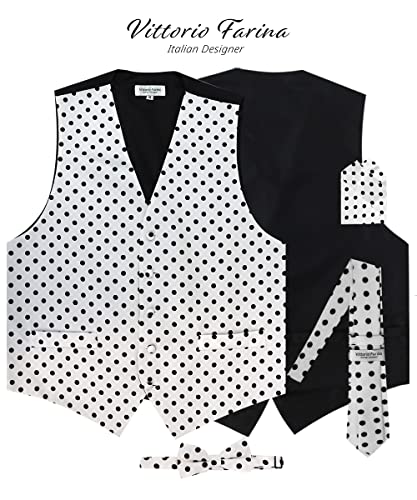 Polka Dot Suit Vest for Men Set of 4 - Vest, Necktie, Bow Tie & Pocket Square2