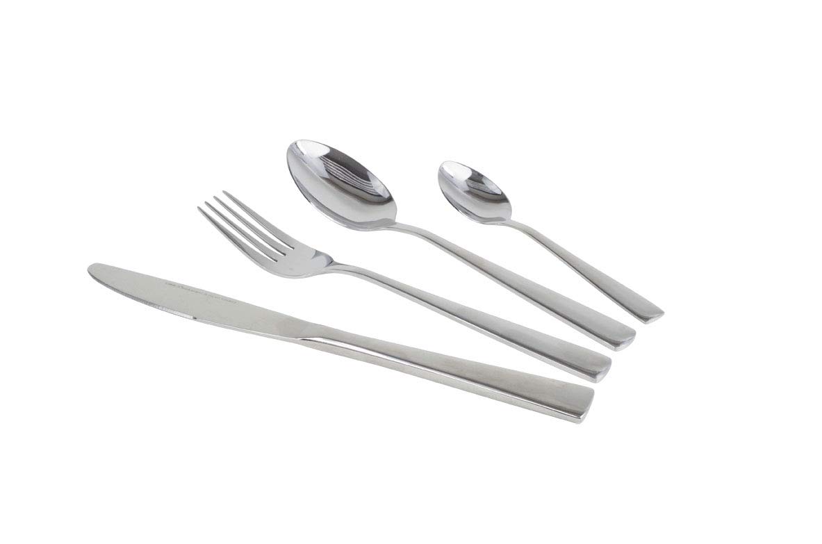 GimexTosca 16-Piece Camping Cutlery Set Chrome Stainless Steel
