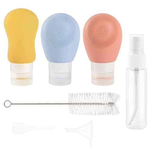 Botellas de viaje de silicona, a prueba de fugas, exprimibles, recargables, accesorios de viaje, artículos de tocador, Varios colores, Viajes