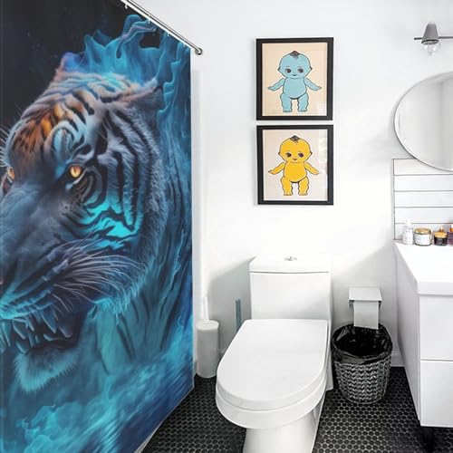 Rideau de douche tigre en polyester pour transformer le style de la baignoire - 3