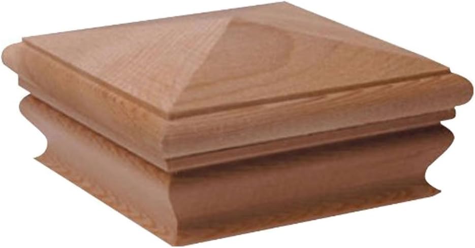 Woodway Pyramid Post Cap, fits 5.5" Post, in Premium Redwood, 1PC