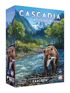 AEG & Flatout Games | Cascadia: Rolling Rivers Roll & Write Puzzly Dice Game | Explore The Pacific Northwest, Build Ecosystems | Ages 10+ | 1-4 Players