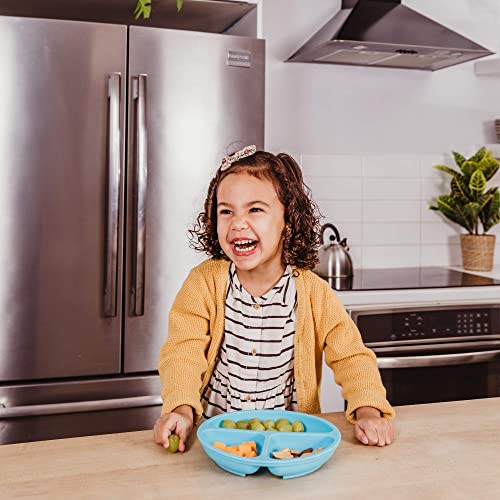 Weesprout Silicone Divided Plates (No Lids), 100% Food Grade Silicone Plates, Divided Plates For Toddlers & Kids, Dishwasher & Microwave Safe #TOP3