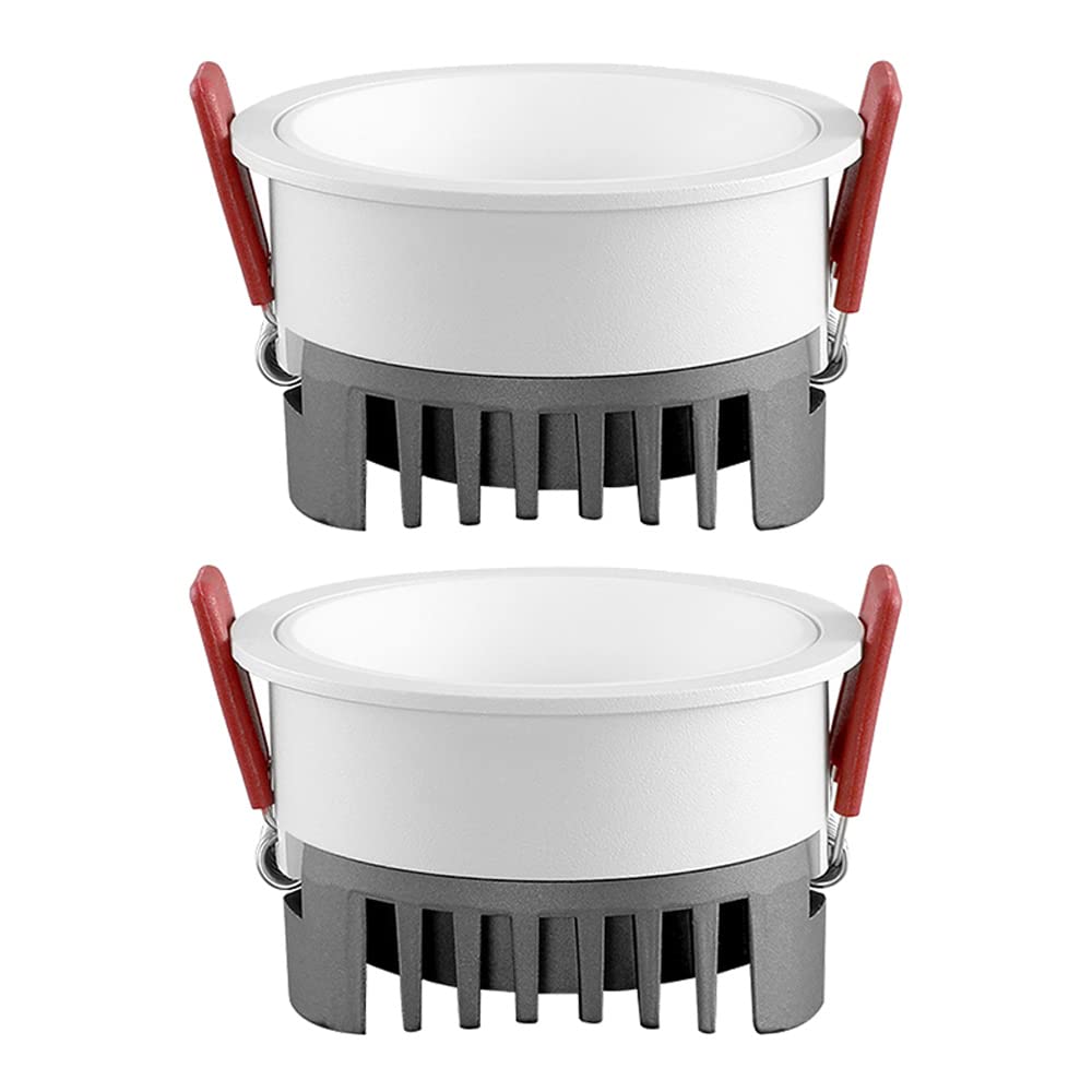 GTHTUHFD Canless Gimbal Downlight,Pack Of 2,5W,7W,12W,15W Led Recessed Ceiling Lamp 2In 2.5In 3In 4In Rotatable Bull'S Eye Light,Retrofit Eyeball Spotlight,12w-3000k