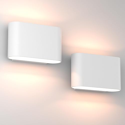 Miniatura 1 de Aipsun Juego de 2 apliques de pared LED modernos con cable para interiores, de aluminio, arriba y abajo, para sala de estar, dormitorio, pasillo,