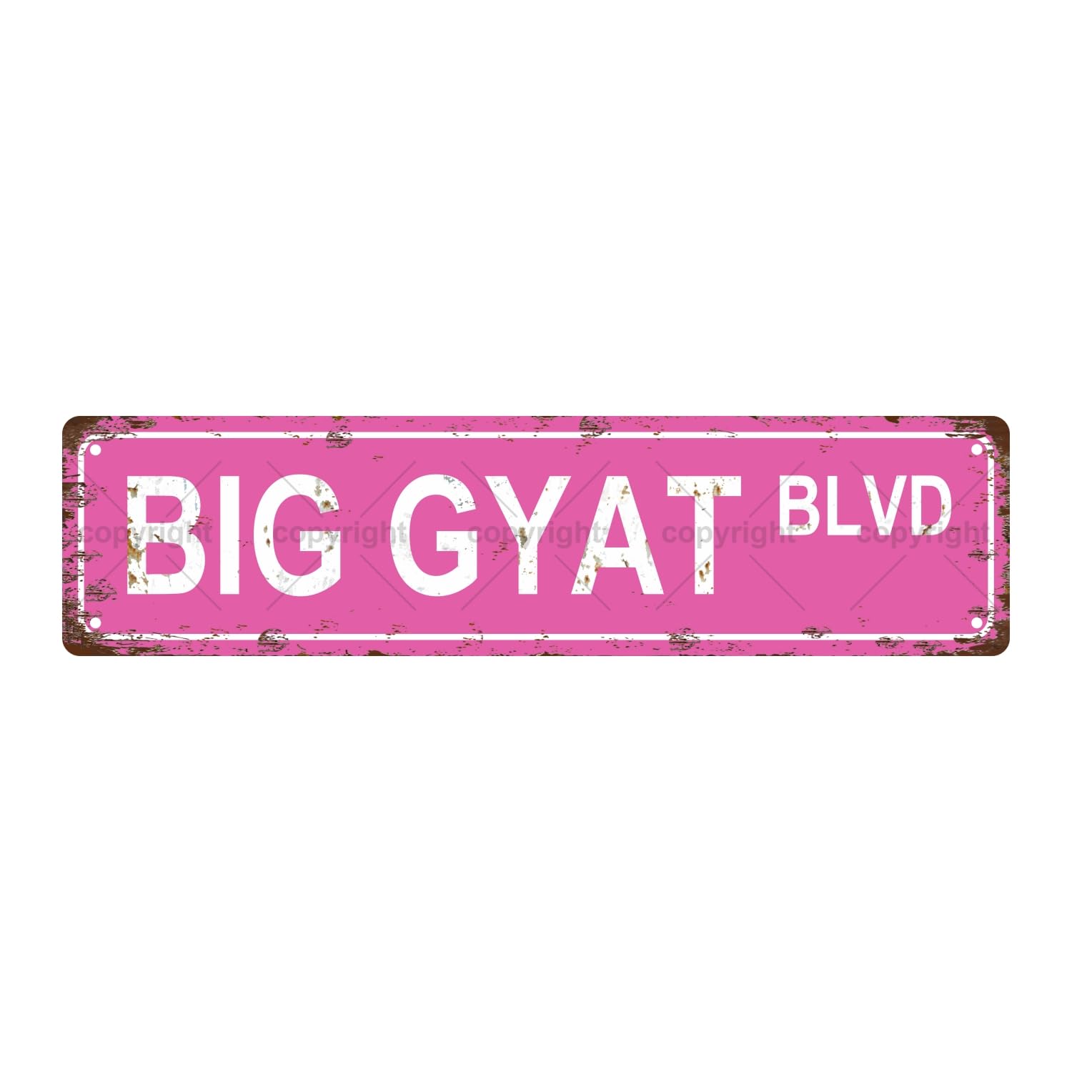 Big Gyat BLVD Sexual Metal Tin Street Sign Bar Cafe Garage Cave Home Room Wall Bathroom Farmhouse Garden Porch Patio Decor,4x16 Inch