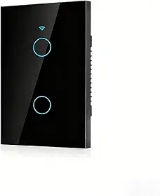 Preto Interruptor Inteligente, Controle de luz com Aplicativo WiFi Smart Home, Compatível com Tuya Smart, Google Home, Alexa e Google Assistant, Interruptor Inteligente sem Neutro, 10A, 110v-240v