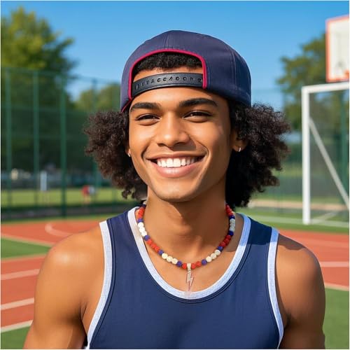 Volare Lightning Bolt Baseball Beaded Necklace Ice Baseball Bling Chain Necklaces Baseballs Stuff Drip Accessories2