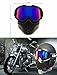 HCMAX Motocicleta Gafas de Protección Con Máscara Facial Desmontable Estilo Harley Casco...