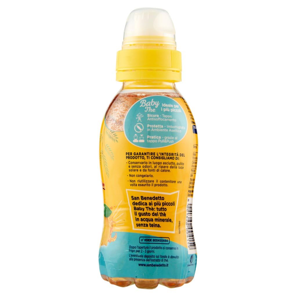 San benedetto Thè baby, the deteinato alla limone entcoffeiniert, Soft drink, lemon tea decaffeinated, Eistee zitrone PET 48x 25cl + Italian Gourmet polpa 400g