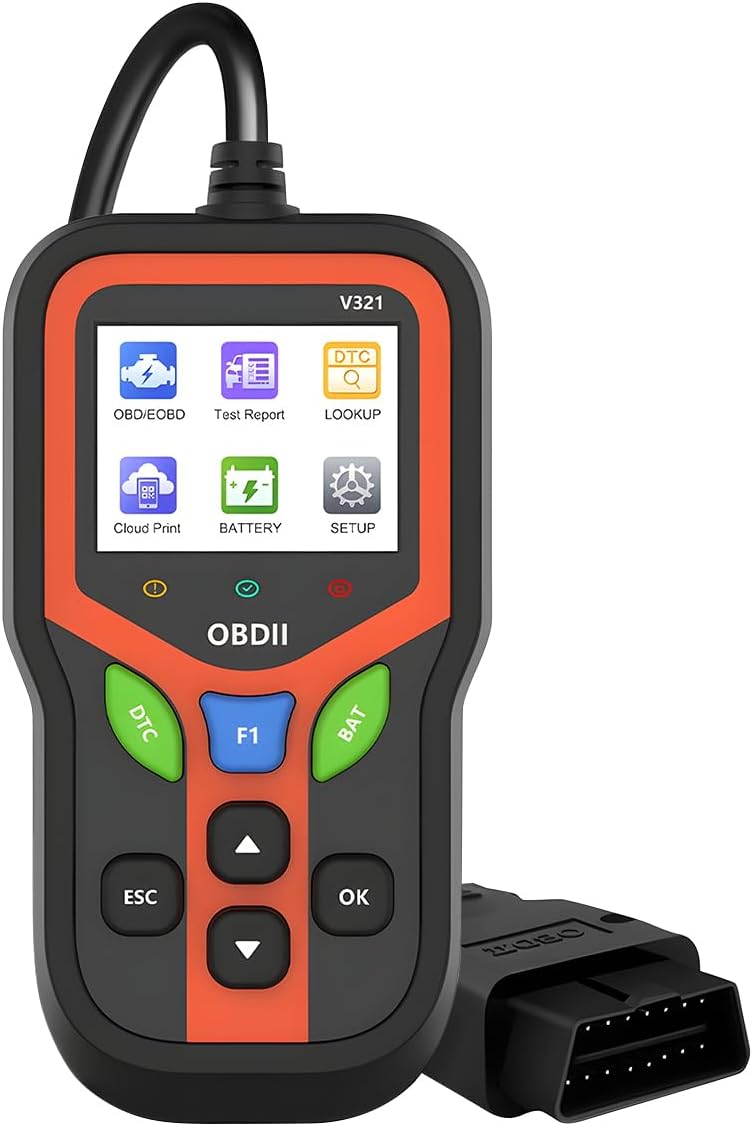 OBD2 Car Scanner Diagnostic Tool, V321 Vehicle Check Engine Fault Code Reader with Reset, Automotive OBD II Diagnostic Scan Tool, Universal for SUV Caravan Sedan