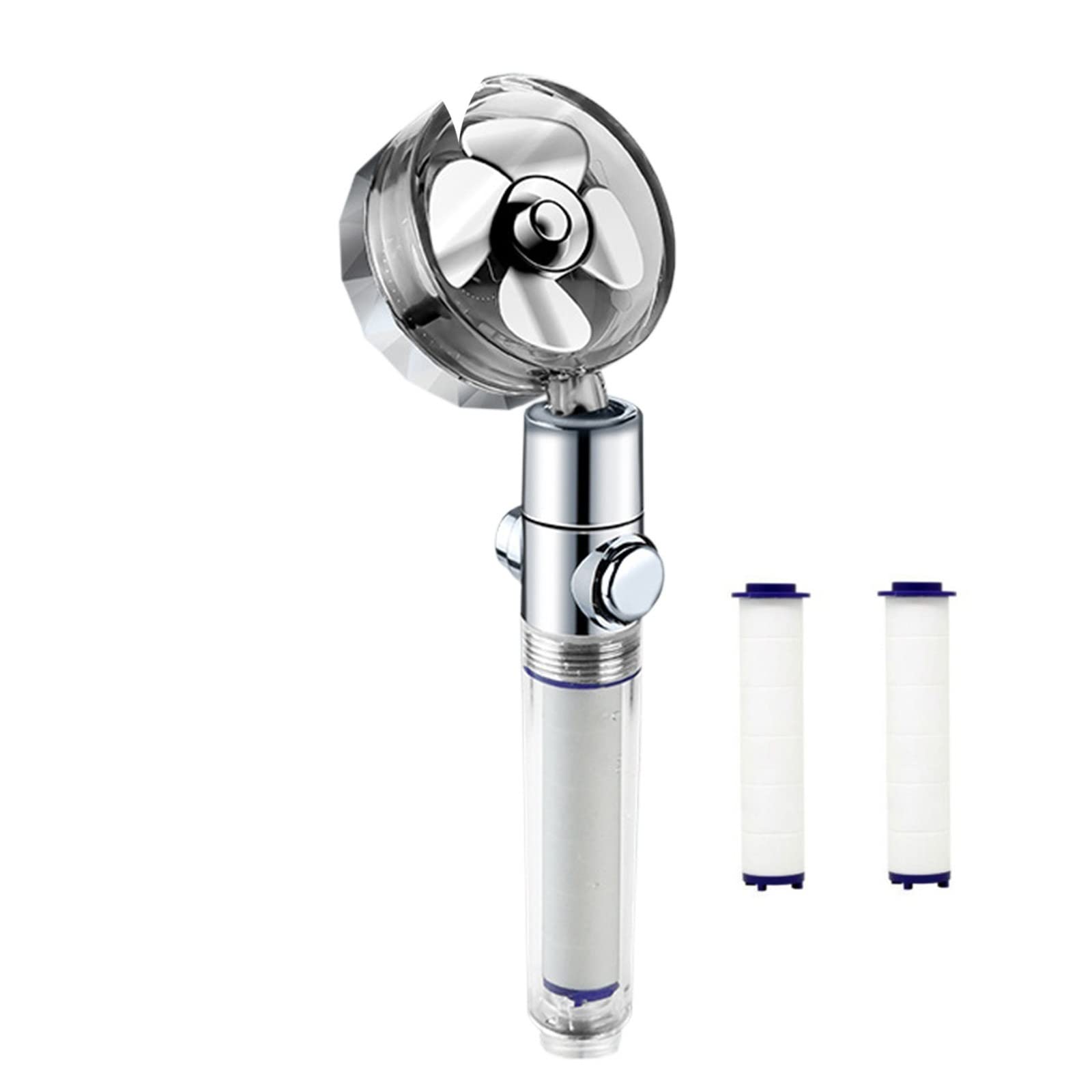 Pommeau de douche à hélice turbocompressé haute pression avec bouton pause