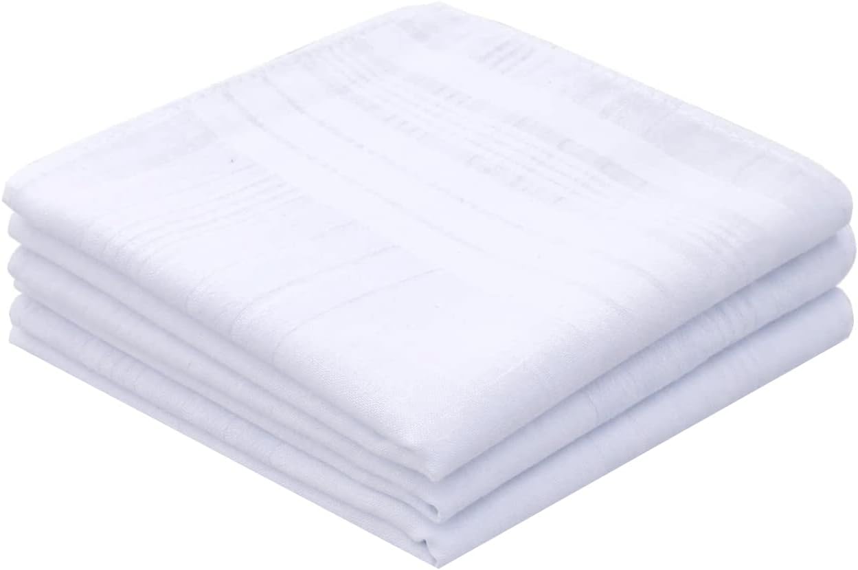 Men's Pure Cotton Handkerchief White Hankies