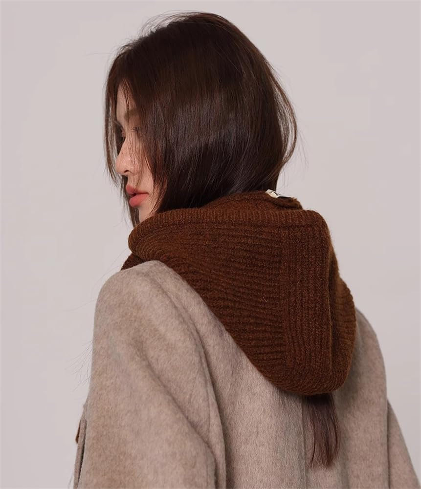 Halemet Knitted Balaclava Hat with Scarf Chic Bowknot Scarf Crochet Poncho Cashmere Scarves Trendy Accessories Fall Winter - Image 8