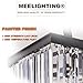 MEELIGHTING L39.4 W10.2 Rectangle Modern Crystal Chandeliers Lighting Pendant Ceiling Lights Fixture Lamp for Dining Living Room