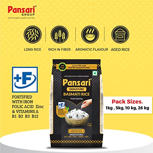 Image of Pansari Basmati rice Combo Royal & Signature, Great Taste and Mesmerizing Aroma | Long Grain, Naturally Aged(2-Years) with Fortified | Basmati Rice, Biryani Rice, Pulao Rice (5+1Kg)