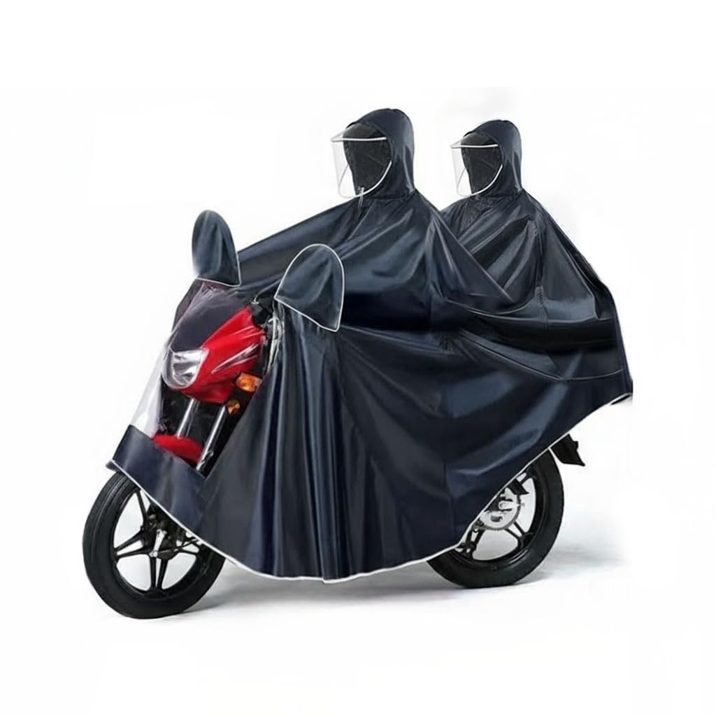VALKEM Poncho Antipioggia Motocicletta per Transalp Xlv 650 700 Dominator Nx 650 FMX 650, Poncho Impermeabile con Cappuccio per Uomo Donna, Mantella Pioggia per Motocicletta,B Double