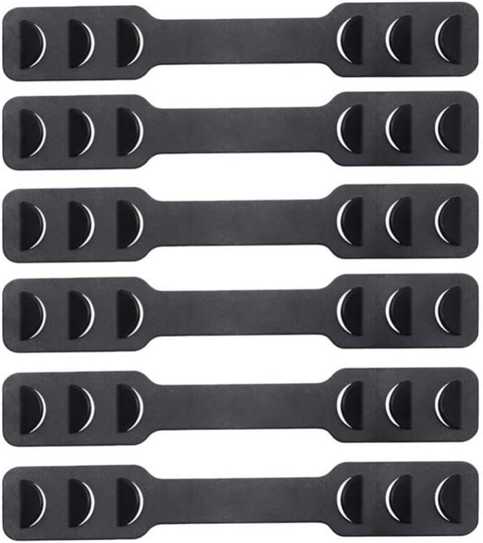 Garneck Adjustable Face Mask with Ear Grips and 3gear Extension Hook Buckle (Black) - 6 Pieces