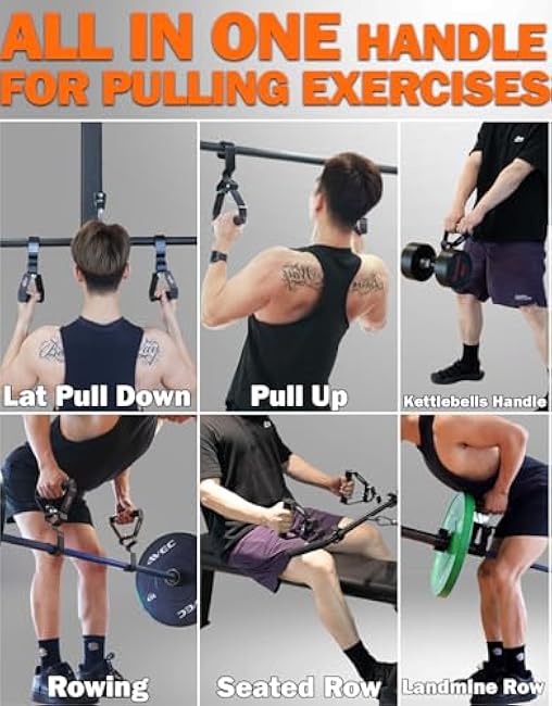 Fitarc Neutral Grip Pull Up Handles, Wrist Shoulder Elbow Friendly, 12 Angle Adjustable Lat Pulldown Handle Rowing Grips, 2Pcs, Patented