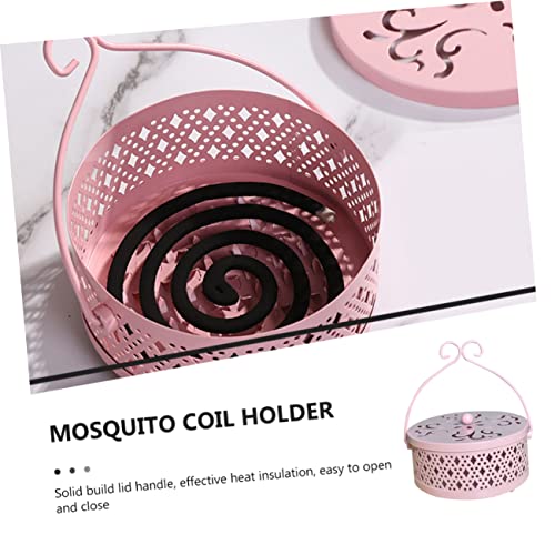 Containers With Lids Incense Burner Containers With Lids Round Container With Lid - Burners Portable Coil Holder Incense Burner Holder Hollow-Out Incense Burner Pink Plate #TOP3