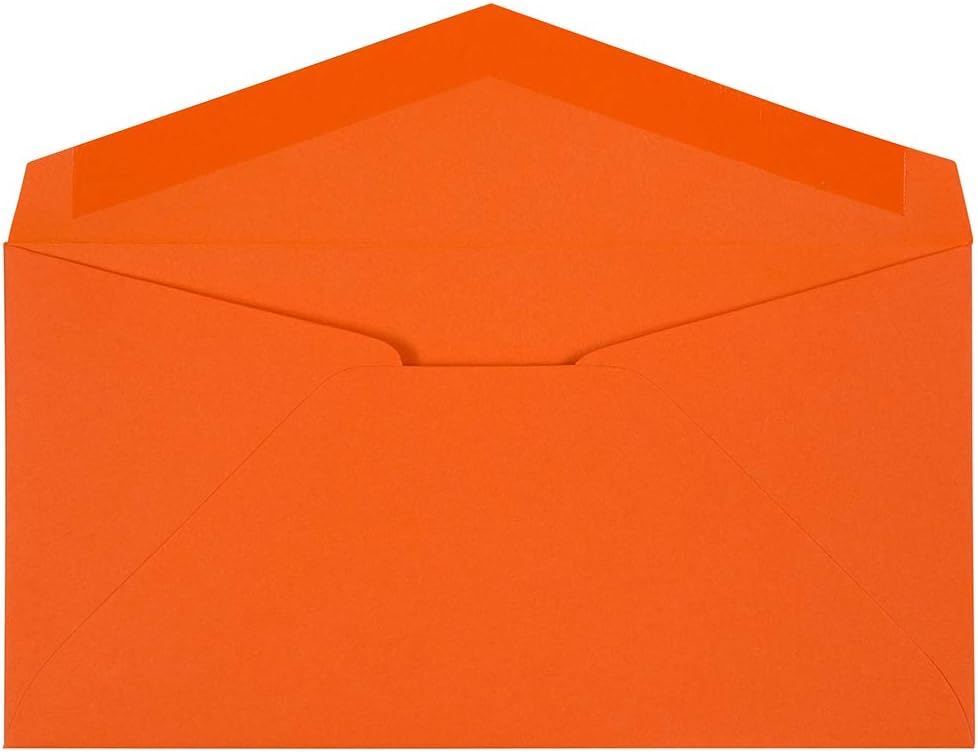 JAM PAPER Monarch Colored Envelopes - 3 7/8 x 7 1/2 - Orange Recycled - 100/Pack