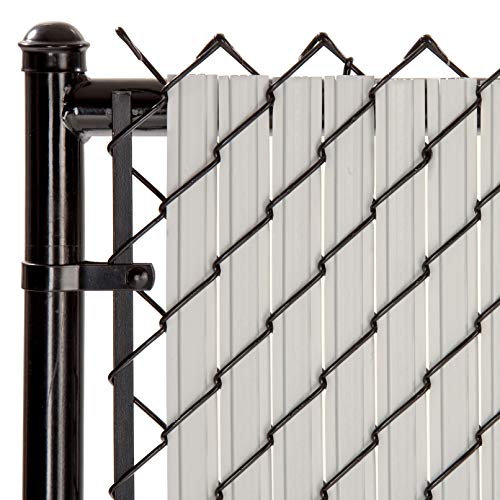 Proudly Made in The USA! - SoliTube Slat Privacy Inserts for Chain-Link Fence, Double-Wall Vertical Bottom-Locking Slats with Wings (4ft, Gray)