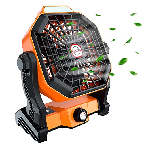 Zhovee Portable Fan Rechargeable, Battery Fan with Usb Fan, Outdoor Fan with Camping lanterns, 7800mAh Battery Operated Camping Fan, Camping Accessories, Tent Fan Light for Outdoor, Home, Office.