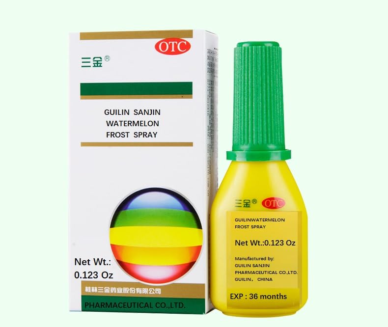 Guilin Watermelon Frost Spray, Helps Dry Throat & Breath Freshener 3.5g (3 Boxes)