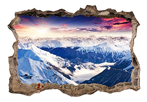 murando - Ilusion Optica 3D 140x100 cm - Fotomurales Papel pintado Pared 3D - Papel tejido no tejido - Poster Panorama Cuadro Montanas c-C-0108-t-a