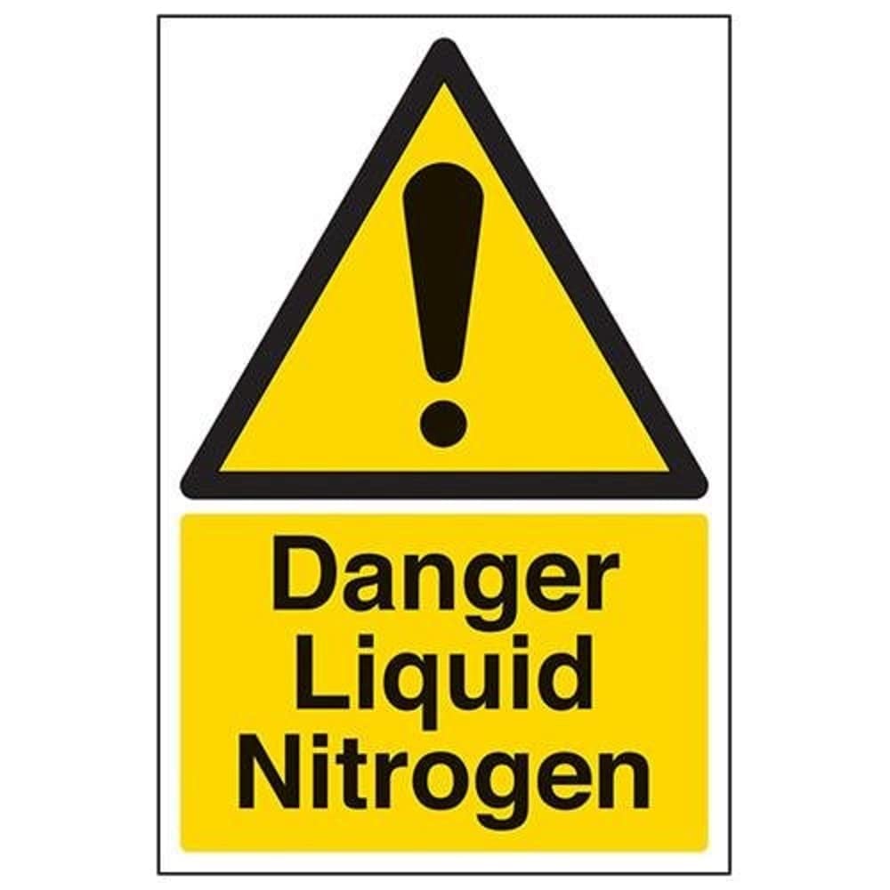 V Safety Danger Liquid Nitrogen Warning Sign - 150mm x 200mm - Self Adhesive Vinyl