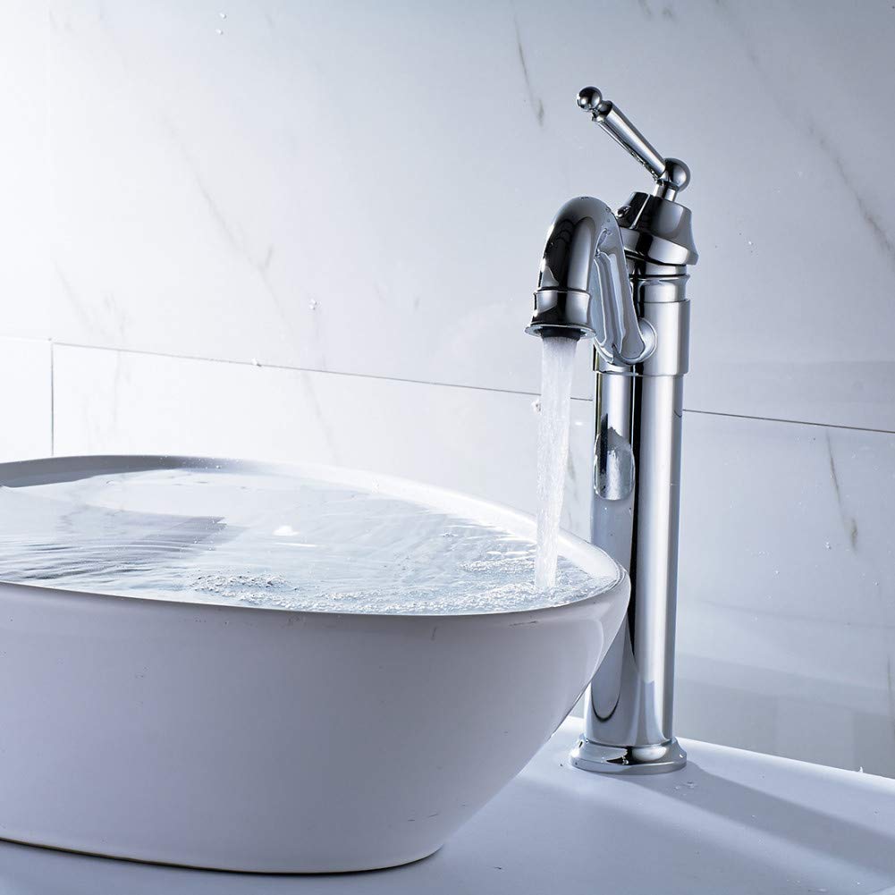 Grifos De Lavabo Cobre Plateado Cromo Lavabo Grifo Codo Salida De Agua Cuenca De Agua Caliente Y Fría Mezclador