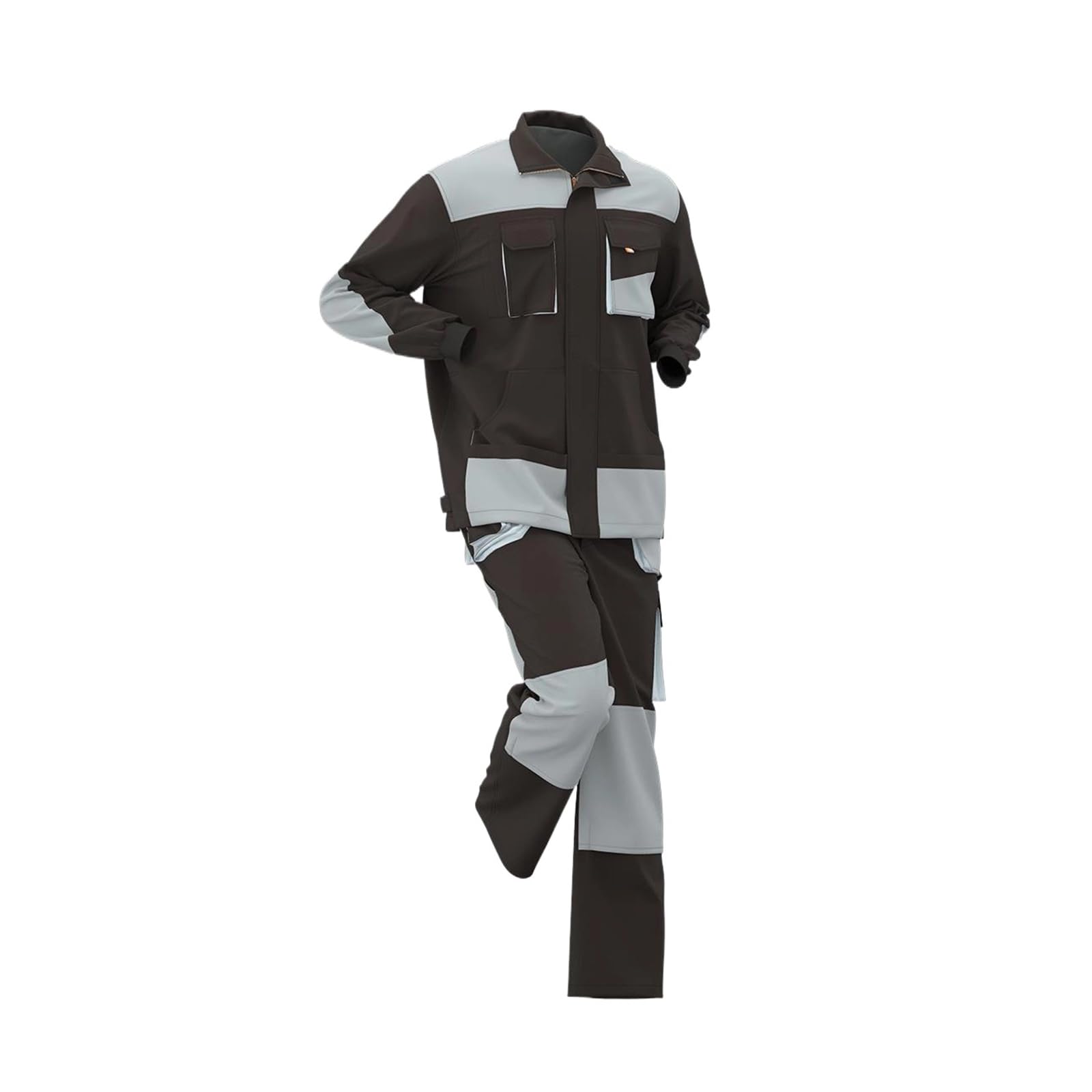 Maizoon Tuta da lavoro multifunzione da uomo, a maniche lunghe, giacca antivento e pantaloni multi tasche, per meccanica, magazzino, garage