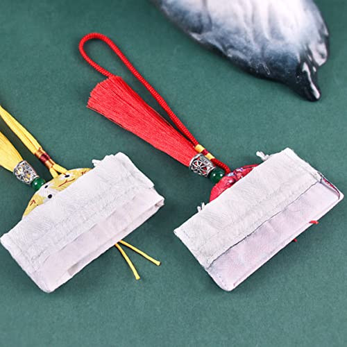 10 bolsas chinas de tela con cordón para joyas miniatura 4