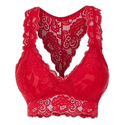 Evokems Mujer Sexy Sujetador de Bralette Ahuecado con Encaje Foral Elástico
