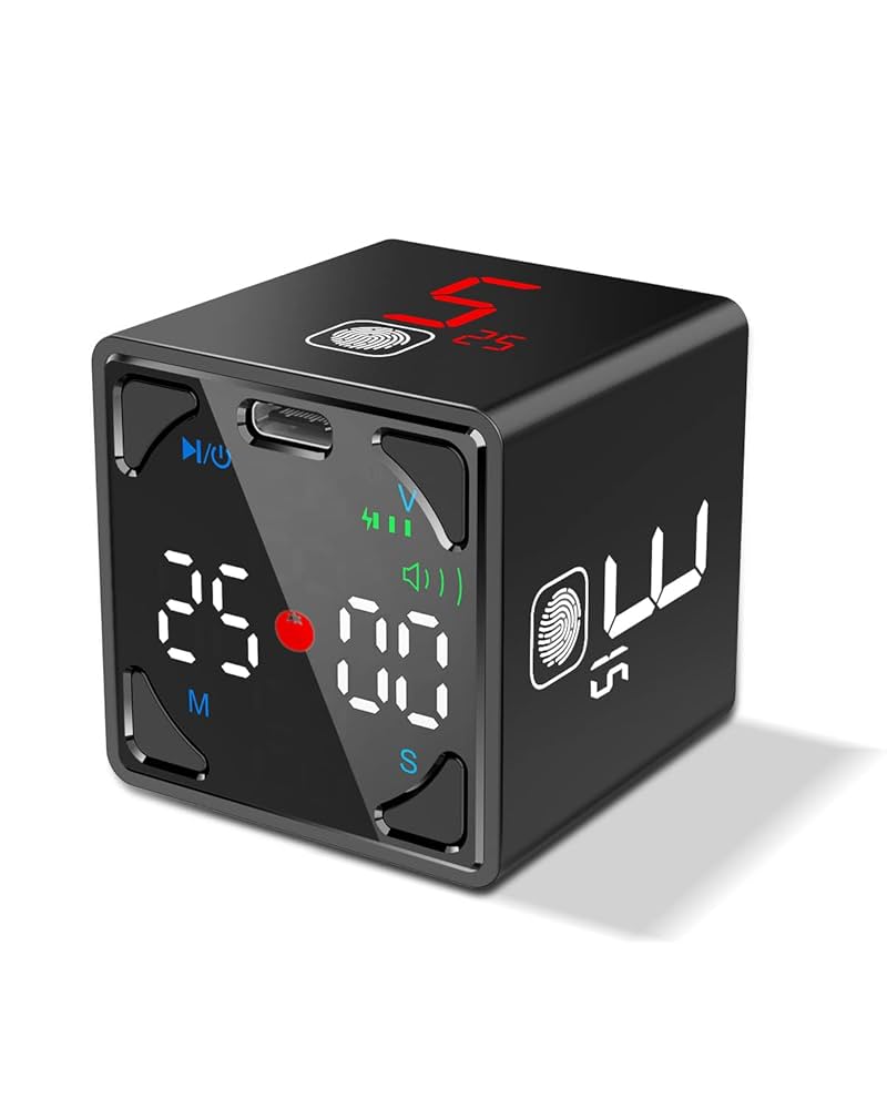 ORIA Digital Visual Tier, 60-inute Poodoro Tier With LCD Screen, Snooze, 12/24H, Clock With