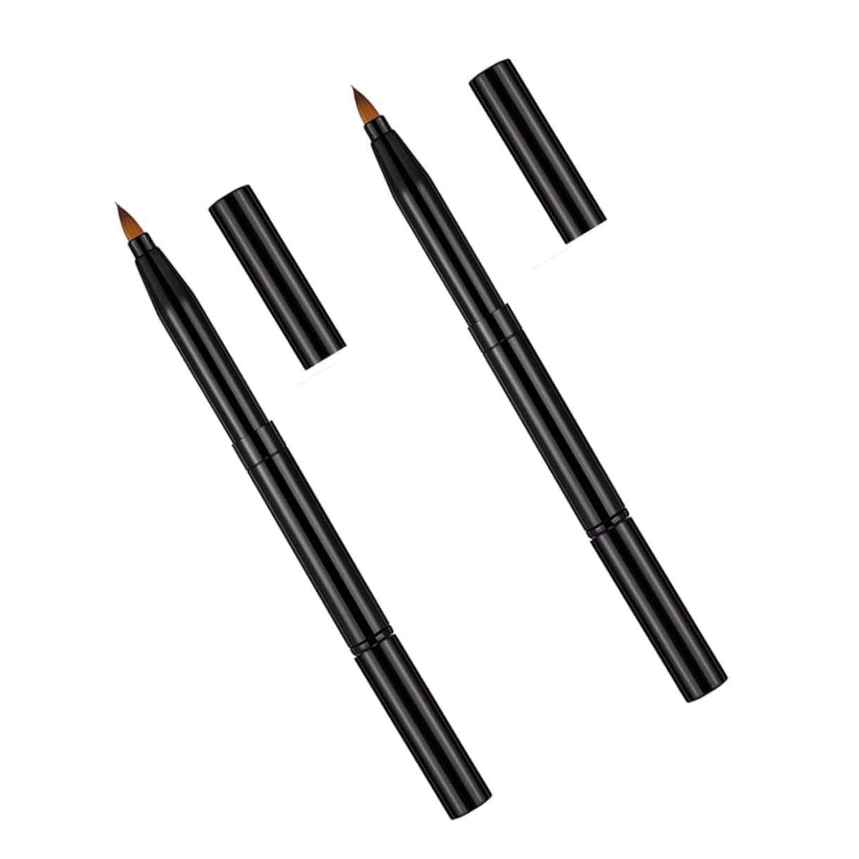 PartyKindom Double-ended Makeup Brush Set Retractable Lip Eyeliner Brush Dual-purpose Cosmetics Tool Easy to Clean for Daily and Professional Use