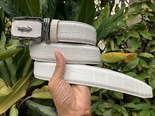 Genuine White crocodile alligator Belly leather skin belts buckle for men, crocodile belts men, Alligator Men's belt2