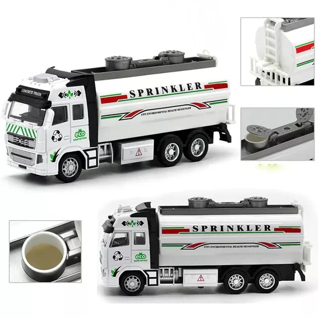 Image of Friction Power Sprinkler Truck Toy for 3+ Years Old Kids Boys Girls Pull Back Vehicles Die cast Alloy Model Sanitation Water Tanker Truck (Multicolor)