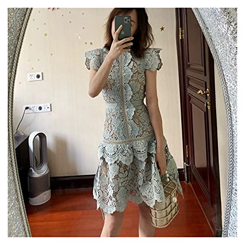 LYNLYN Damen-Cocktailkleider Self Portrait Ruffles Aushöhlen Patchwork...