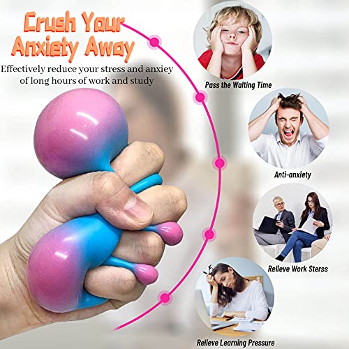 Hietira Squishy Stress Balls For Kids And Adults - 6 Balls Water Bead Stress Balls Balls Sensory Ball Squeeze Ball Fidget Toys Set For Anxiety Autism Adhd And More #TOP3