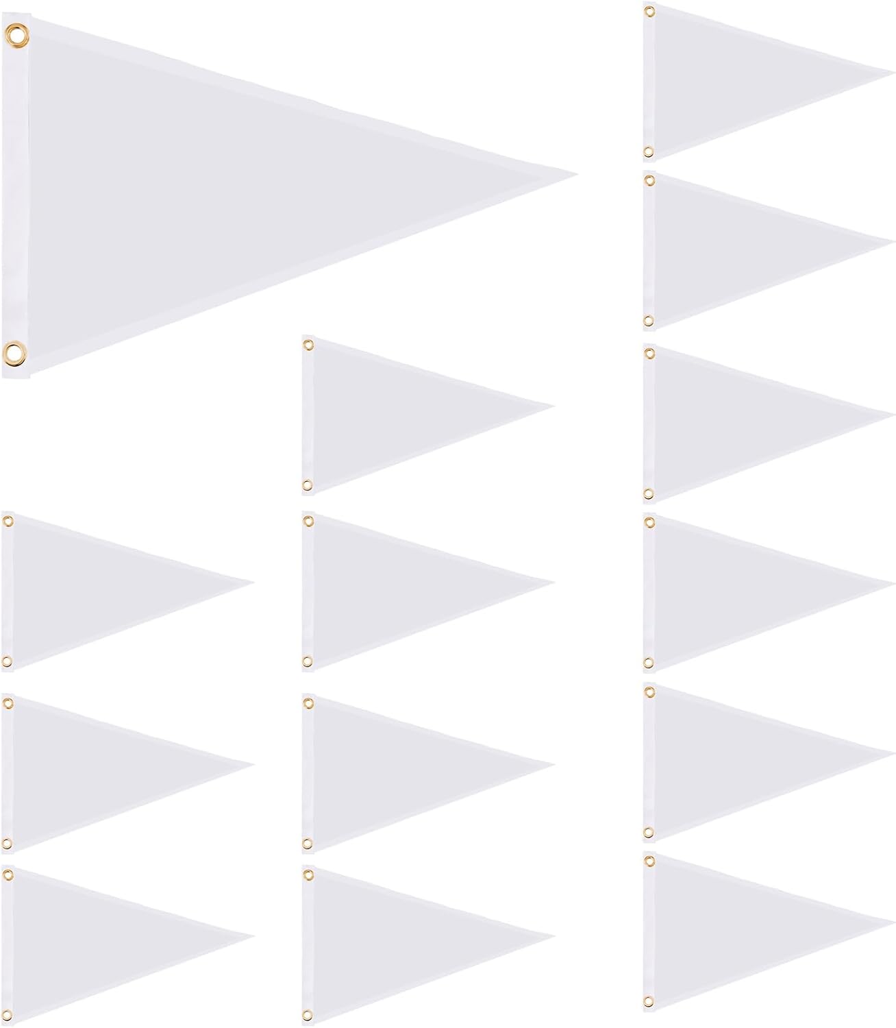 14 Pcs Nylon Pennants Flags 12 x 18 Inch Outdoor Blank Pennants Flags for School Events Celebration Party Playground Decor Grand Opening Garden Backyard